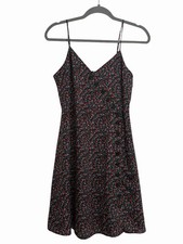 Madewell Womens Silk Button Wrap Cami Dress Ditsy Floral Cottagecore 90s Size 6