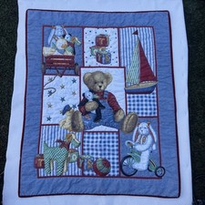 Wall Hanging Daisy Kingdom 4482 Blue Jean Teddy Bear Vintage Child Kids