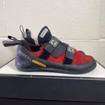 Boreal Joker Plus Climbing Shoes Black Red Hook & Loop Anti Shock Heel Men's 9