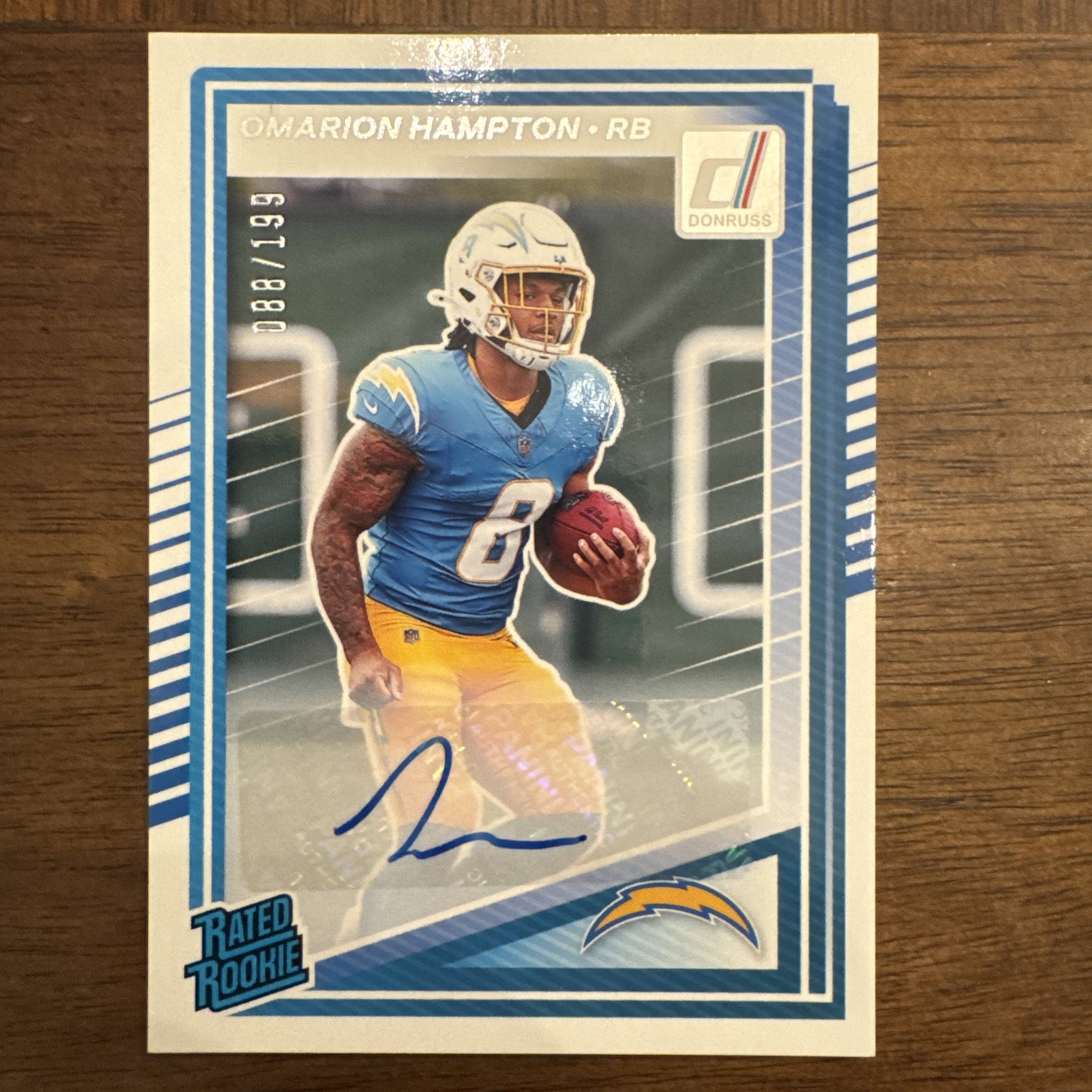 2025 Panini Donruss - Rated Rookie Omarion Hampton #303 Auto /199