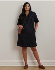 Lauren Ralph Lauren Denim Women’s Navy Blue Cotton Shift Dress Plus Size XXL
