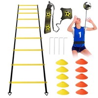 Agility Training Set 12 Verstellbare Sprossen FußBall Koordinationsleiter