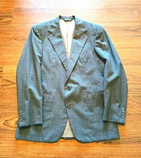 VTG Polo Ralph Lauren Blazer Mens 38R 40R Grey Micro Check USA Made Sport Coat