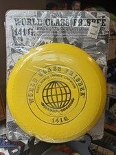 Wham-o Frisbee World Class 141 Gram 50 mold Scribble signature Yellow 1975
