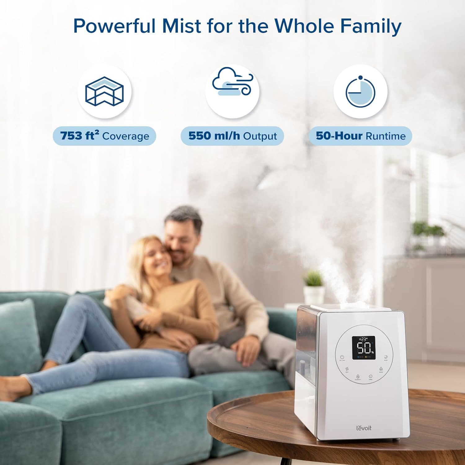 LEVOIT LV600S Smart Warm and Cool Mist Humidifiers for Home Bedroom Large Room, 
