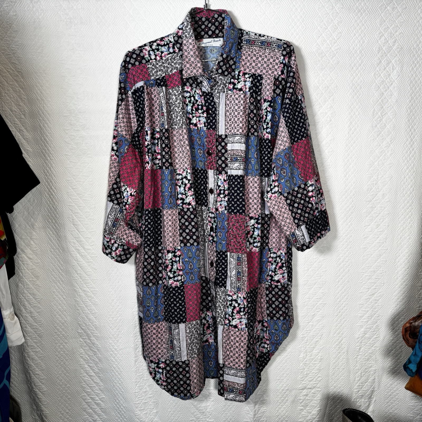 a personal touch vintage patchwork button up 1X - image 1