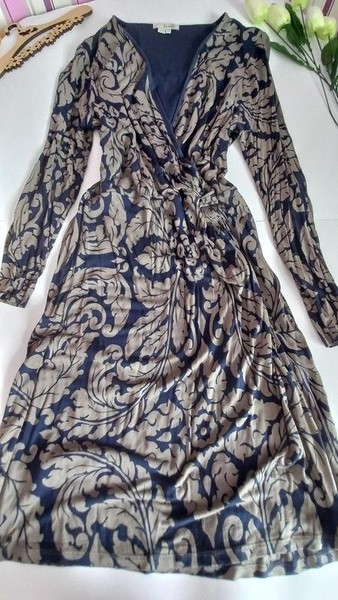 Women Boden Dress Grey Viscose 40 #8DDT