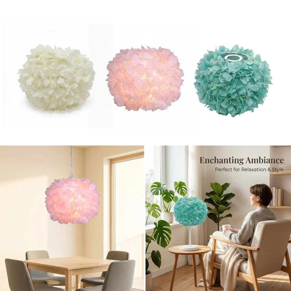 Abat-jour de Rechange pour Lampe de Table, Abat-jour En Fleurs Stabilisées, - Photo 1/1