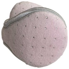 Girls Pink Fleece Rhinestone Ear Muffs Warmers