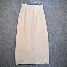 Vintage Laura Scott Pencil Skirt Womens Size 8 Beige Midi Made in USA