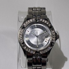 Guess G75511M Womens Watch 35mm Crystal Bezel 100M Stainless New Battery (Used)
