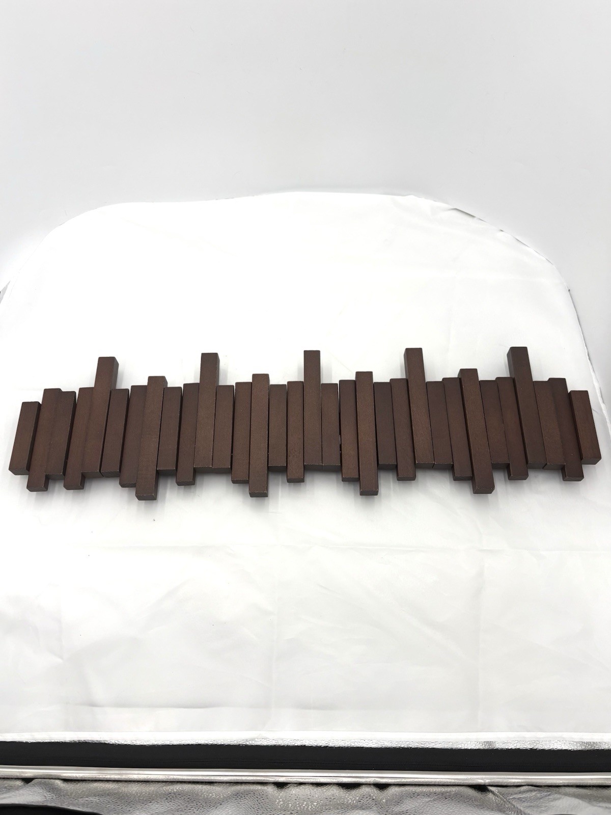 Walnut Wood Wall Mounted Piano Coat Rack| Flip down Wall, 10 hooks, NOB