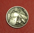 HOBO Buffalo Nickel Art Deco Train Made from a Real US Buffalo Nickel
