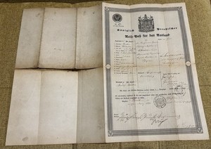 1800’s Travel Document / Prussia To Russia !! Rare!