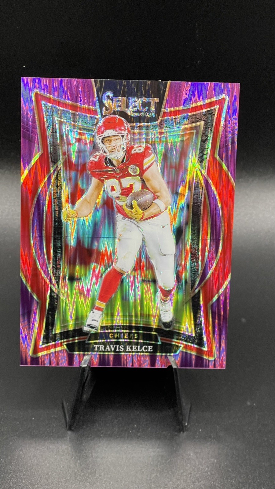 2024 Panini Select - Concourse Travis Kelce #97 Purple Shock Prizm /360