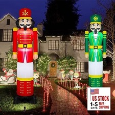  2 Pcs 8 ft LED Christmas Inflatable Nutcracker, Blow up Outdoor Nutcracker 