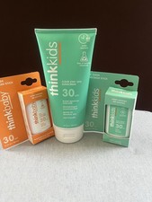3x Thinkkids SPF 30 Clear Zinc Sunscreen Family Size 6 Fl Oz Sticks