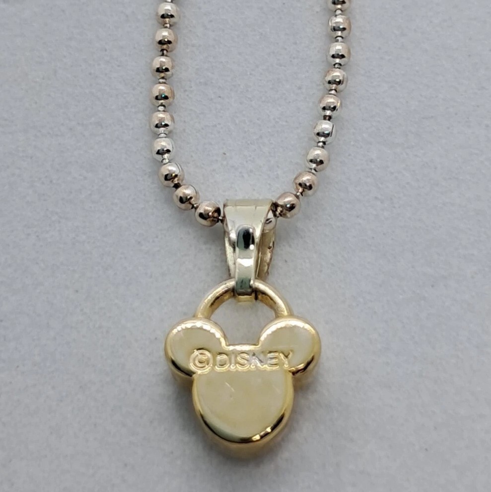 TINY DISNEY MICKEY MOUSE SILVER TONE PENDANT NECK… - image 2