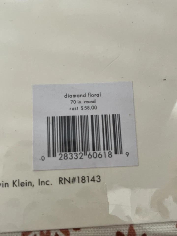 "Mantel redondo de 70"" con óxido floral diamante Calvin Klein nuevo en paquete" Foto 4 de 4