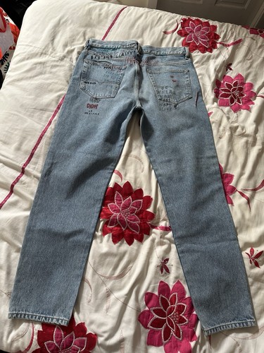 Diesel Mharky Doodle Graffiti Print Slim-Skinny Cotton Denim Jeans - W33 L32 - Picture 15 of 21