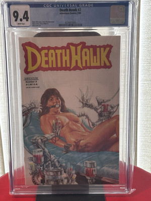 Death Hawk #2 CGC 9.4, Adventure Comics 1988 Dave Dorman Bondage Cover