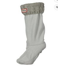 Hunter Logo Tall Boot Liners Inserts Gray Size Large 7-9 Knit Fleece Cuffed