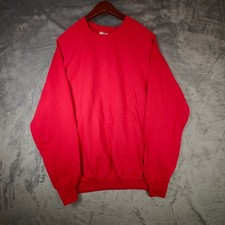 Lee Sweatshirt Mens XL Red Vintage Made in USA Midweight Cotton Blend Pullover