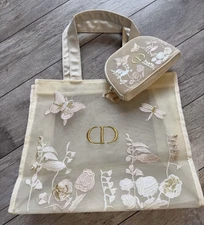 Dior Beauty Butterflies 2 pieces Tote Mesh Bag & Cosmetic Pouch GwP/ViP