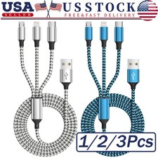 1-3 3in1 Fast USB Charging Cable Universal Multi Function iPhone 17 Charger Cord