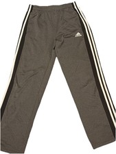 Adidas 3 Stripe Youth Large 14/16 Gray White Stripe Track Pants Climalite