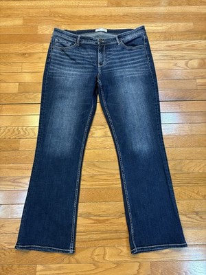 BKE Buckle Mens 35x31.5  Blue Payton Universal Fit Mid Rise Bootcut Jeans Dark