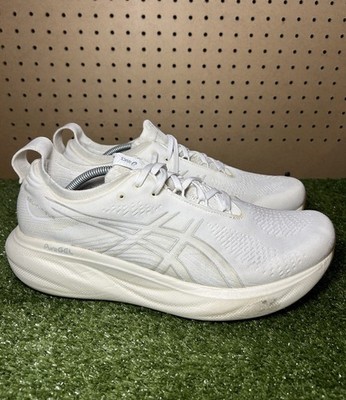 ASICS Gel Nimbus 25 Mens Running Walking Athletic Shoes White Sneakers Size 12.5