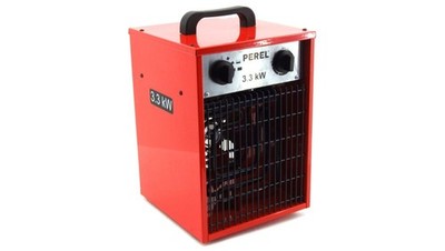 Perel Elektroheizer 1,65-3,3 kW 2 Heizstufen Heizlüfter Bauheizer 3300W TC78070