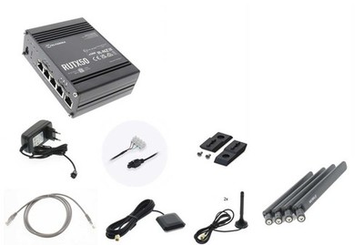 Teltonika 5G LTE WiFi Router RutX50 Black CAT20 DL up to 3.3Gbps TEL-RutX50e-12V
