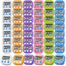 48 Pack Digital Kitchen Timer Magnetic Digital Timer with Big Display Loud Ri...