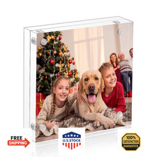 NIUBEE Square Picture Frames 8x8, Clear Acrylic Double Sided Frameless Card Prin