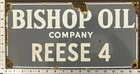 Vintage Porcelain Oil Field Sign - Bishop Oil Co Reese 4