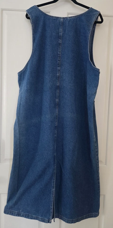 J.L.N.Y. VESTIDO JUMPER DEPORTIVO MUJER 2XL BORDADO DENIM MIDI ABERTURA Foto 2 de 4