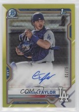 2021 Bowman Chrome Prospect Yellow Refractor 1/75 Carson Taylor Auto 10no