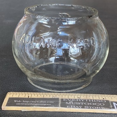 Antique Erie Railroad Adlake Kero No 2 Clear Etched Lantern Globe Replacement