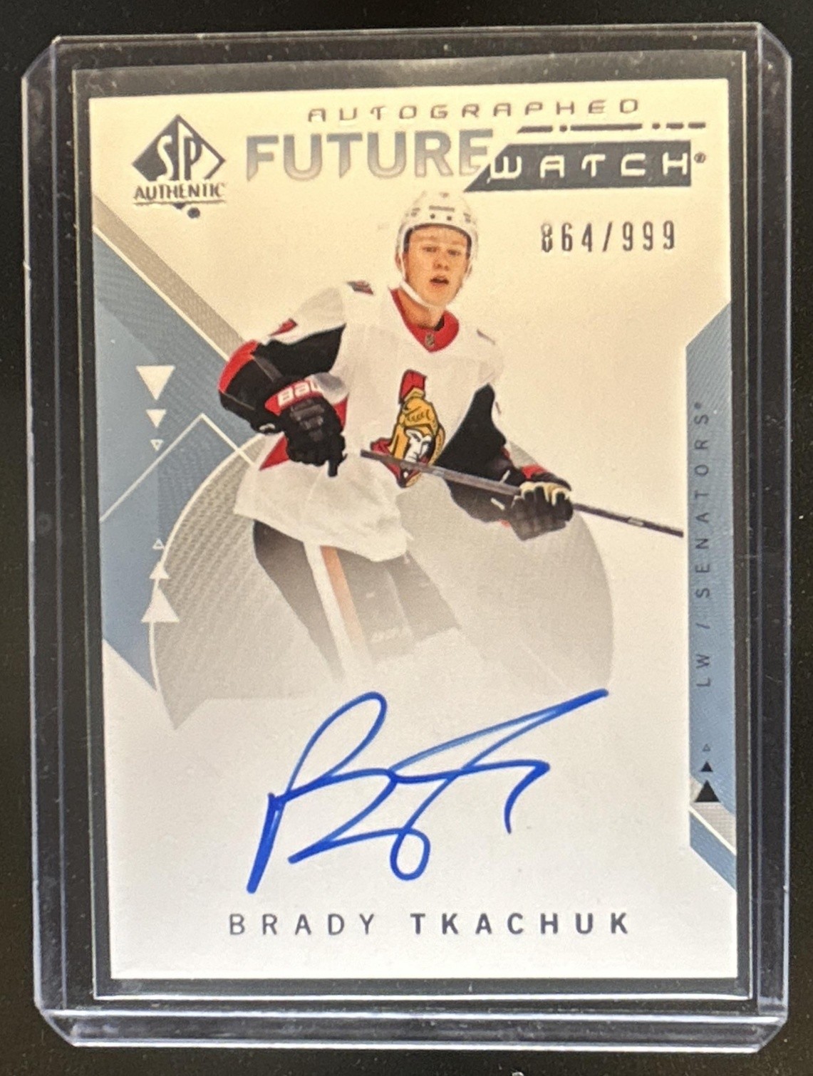 2018-19 SP Authentic Brady Tkachuk Rookie RC Future Watch Auto #/999 Senators