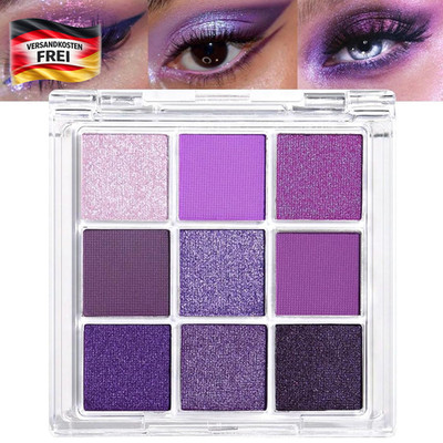 Lidschatten Palette 9 Farben wasserfest schimmernd für Frauen und Mädchen