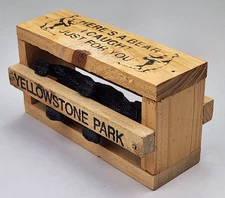 Vintage Novelty Postcard Yellowstone National Park Souvenir "Bear in Crate"