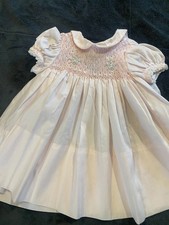 Vintage Polly Flinders Hand Smocked Dress Pink 24 Mos