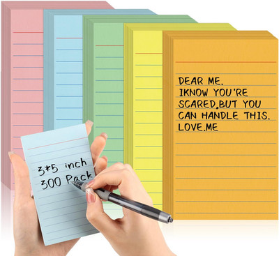 300 Pcs Colored Ruled Index Cards 3X5 Vertical Index Cards Notecards to Do List 