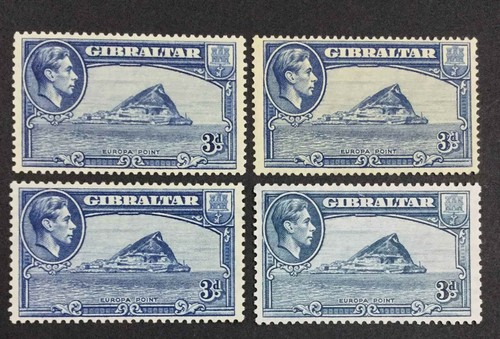 MOMEN: GIBRALTAR SG #125,a,b,bb P14,P13,5,P13(2) MINT OG H 189£ LOT #64197 - Bild 1 von 2