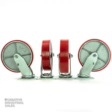 8" x 2" Swivel Casters Polyurethane Wheel on Steel Hub 1250lb ea (4) Tool Box