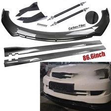 For Mitsubish Fiber Front Bumper Lip Spoiler 86.6" Side Skirt Kit