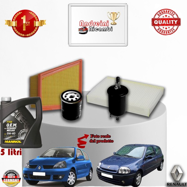 Inspektionskit Filter + ÖL Renault Clio Ii 1.4 16V 72KW 98CV Von 2001-> 2005-image