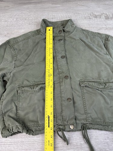 Loft Petites Jacket Olive Green Button Up Chest 39” Length 18” Women’s S Petite - Picture 18 of 22